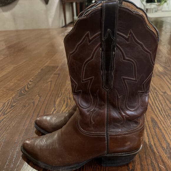 Lucchese Classic nubuck Brown Leather Cowboy western Boots size 10 vintage - Picture 8 of 12